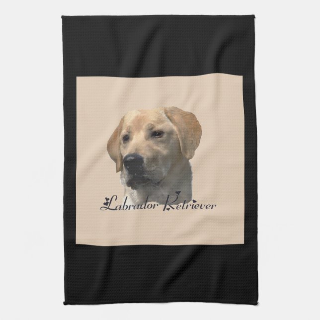 Yellow Labrador Retriever Art Gifts Kitchen Towel (Vertical)