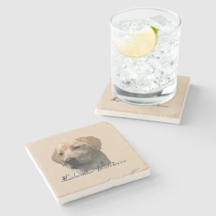 Yellow Labrador Retriever Art Gifts Stone Coaster