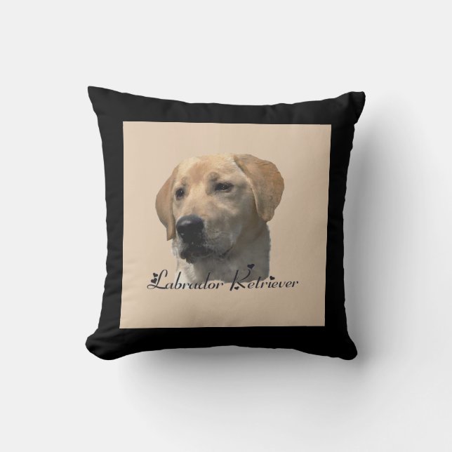 Yellow Labrador Retriever Art Gifts Throw Pillow (Front)