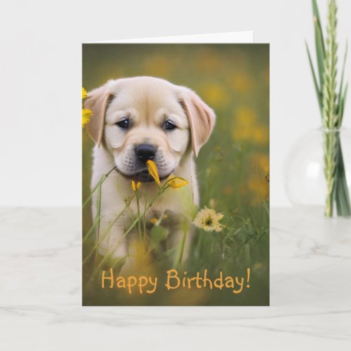 Yellow Labrador Retriever Birthday Card