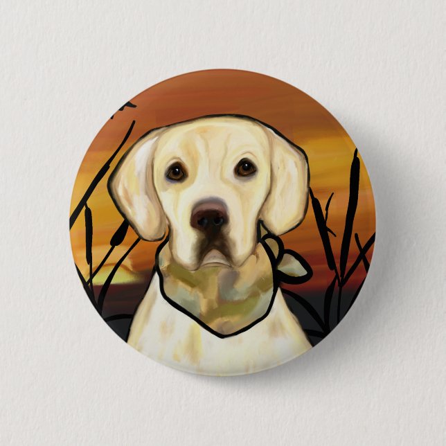 YELLOW LABRADOR RETRIEVER BUTTON (Front)