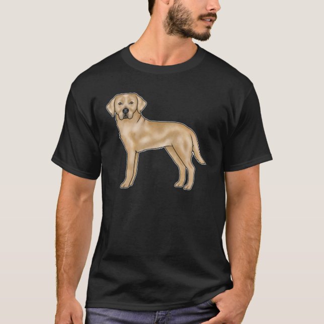 Yellow Labrador Retriever Canine Cartoon Lab Dog T-Shirt (Front)