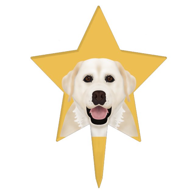 yellow labrador retriever cartoon cake topper (Front)