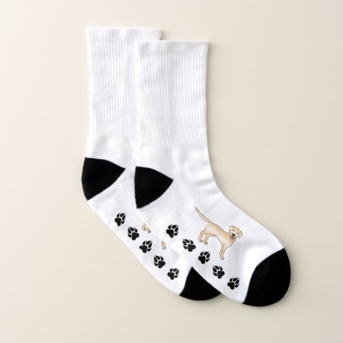 Yellow Labrador Retriever Cartoon Dog  Black Paws Socks