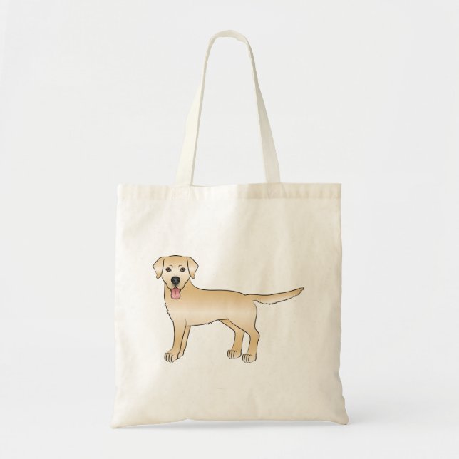 Yellow Labrador Retriever Cartoon Dog Drawing Tote Bag (Front)