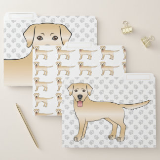 Yellow Labrador Retriever Cartoon Dog Illustration File Folder