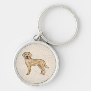 Yellow Labrador Retriever Cartoon Dog Illustration Keychain