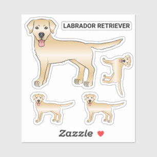 Yellow Labrador Retriever Cartoon Dog Illustration Sticker