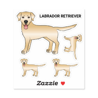Yellow Labrador Retriever Cartoon Dog Illustration Sticker