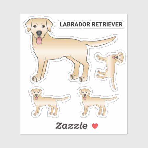 Yellow Labrador Retriever Cartoon Dog Illustration Sticker