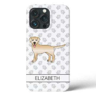 Yellow Labrador Retriever Cartoon Dog &amp; Name iPhone 13 Pro Case