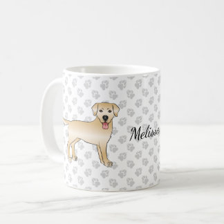 Yellow Labrador Retriever Cartoon Dog &amp; Name Coffee Mug