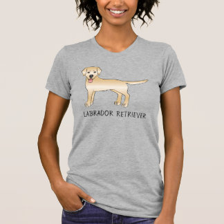 Yellow Labrador Retriever Cartoon Dog &amp; Text T-Shirt