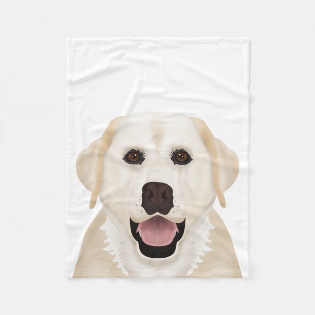 yellow labrador retriever cartoon fleece blanket (Front)