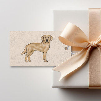 Yellow Labrador Retriever Cartoon Lab Dog Beige Gift Tags