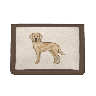 Yellow Labrador Retriever Cartoon Lab Dog Design Tri-fold Wallet