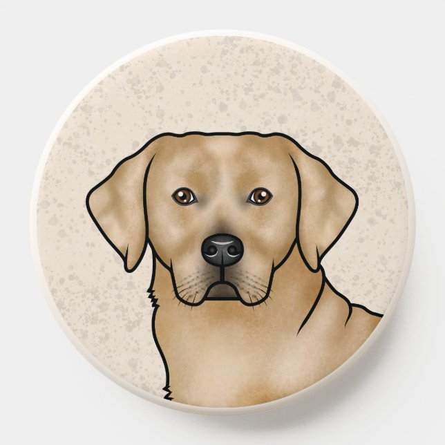 Yellow Labrador Retriever Cartoon Lab Dog Head PopSocket (Popsocket)