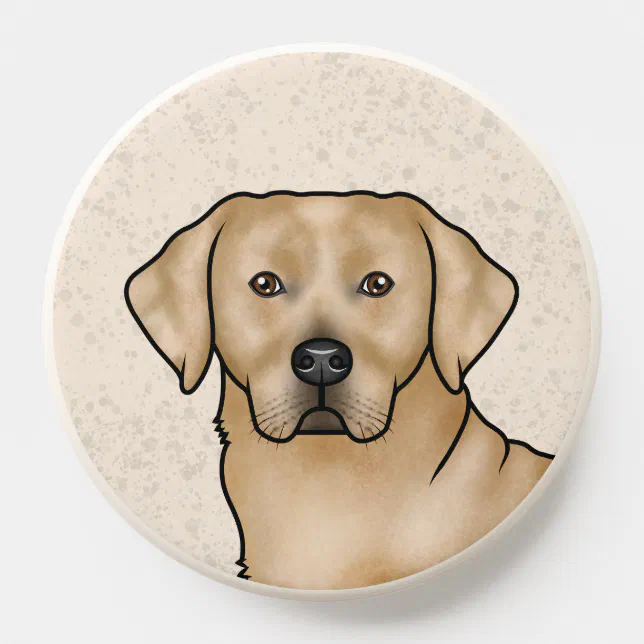 Yellow Labrador Retriever Cartoon Lab Dog Head PopSocket | Zazzle