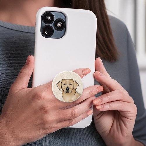 Yellow Labrador Retriever Cartoon Lab Dog Head PopSocket