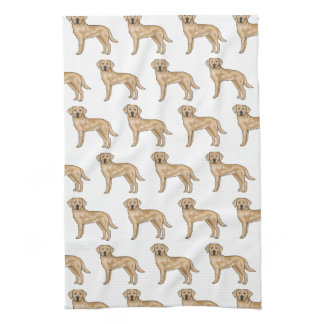 Yellow Labrador Retriever Cartoon Lab Dog Pattern Kitchen Towel