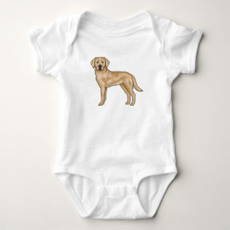 Yellow Labrador Retriever Cartoon Lab Dog Pup Baby Bodysuit