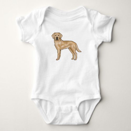 Yellow Labrador Retriever Cartoon Lab Dog Pup Baby Bodysuit