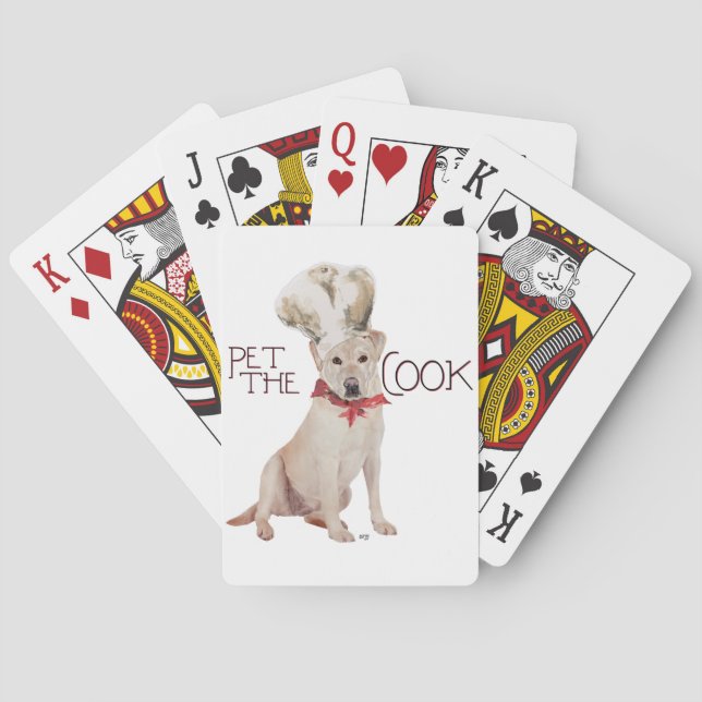 Yellow Labrador Retriever Chef Poker Cards (Back)