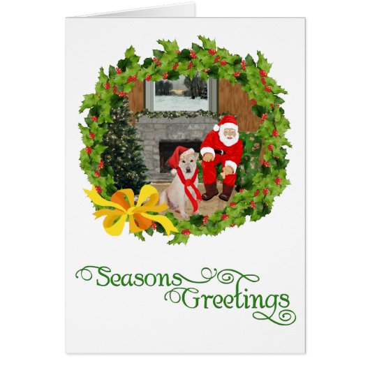 Yellow Labrador Retriever Christmas Cards (Front)