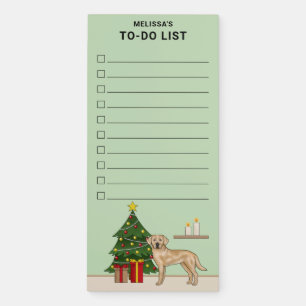 Yellow Labrador Retriever Christmas Checklist Magnetic Notepad