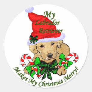 Yellow Labrador Retriever Christmas Gifts Classic Round Sticker