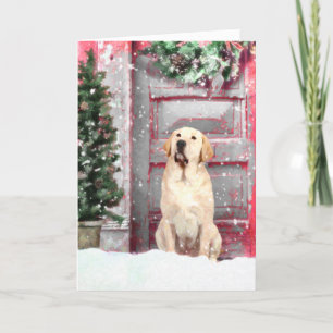 Yellow Labrador Retriever Christmas Greeting Cards