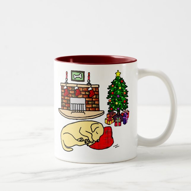 Yellow Labrador Retriever Christmas Mugs (Right)