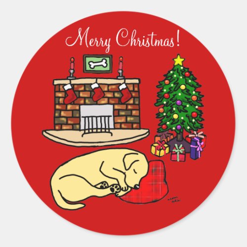 Yellow Labrador Retriever Christmas Stickers