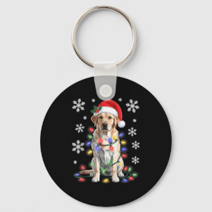 Yellow Labrador Retriever Christmas Tree Light Paj Keychain