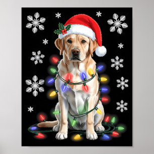 Yellow Labrador Retriever Christmas Tree Light Paj Poster
