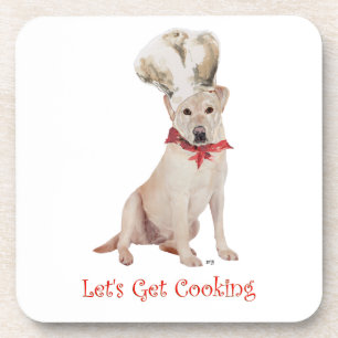 Yellow Labrador Retriever Cooking Beverage Coaster