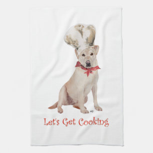 Yellow Labrador Retriever Cooking Kitchen Towel