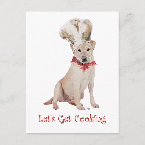 Yellow Labrador Retriever Cooking Postcard
