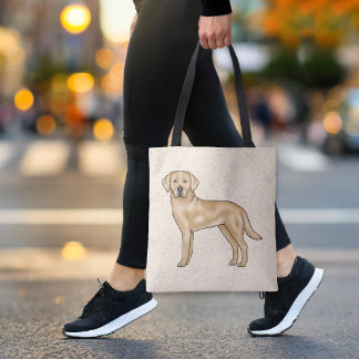 Yellow Labrador Retriever Cute Cartoon Dog Beige Tote Bag