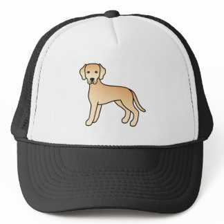 Yellow Labrador Retriever Cute Cartoon Dog Drawing Trucker Hat