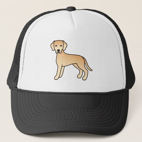Yellow Labrador Retriever Cute Cartoon Dog Drawing Trucker Hat