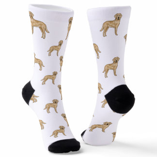 Yellow Labrador Retriever Cute Cartoon Dog Pattern Socks