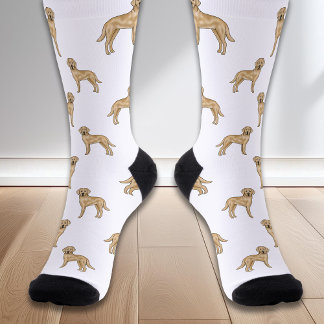 Yellow Labrador Retriever Cute Cartoon Dog Pattern Socks