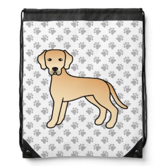 Yellow Labrador Retriever Cute Cartoon Dog &amp; Paws Drawstring Bag