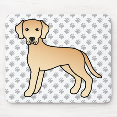 Yellow Labrador Retriever Cute Cartoon Dog  Paws Mouse Pad