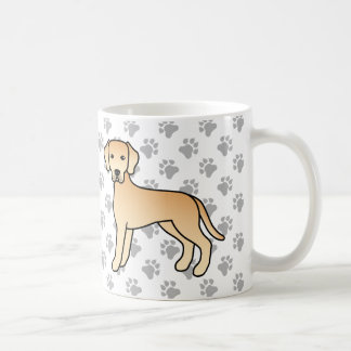 Yellow Labrador Retriever Cute Cartoon Dogs &amp; Paws Coffee Mug