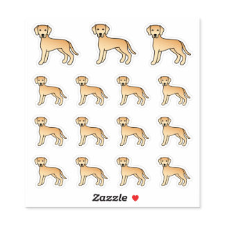 Yellow Labrador Retriever Cute Cartoon Dogs Sticker