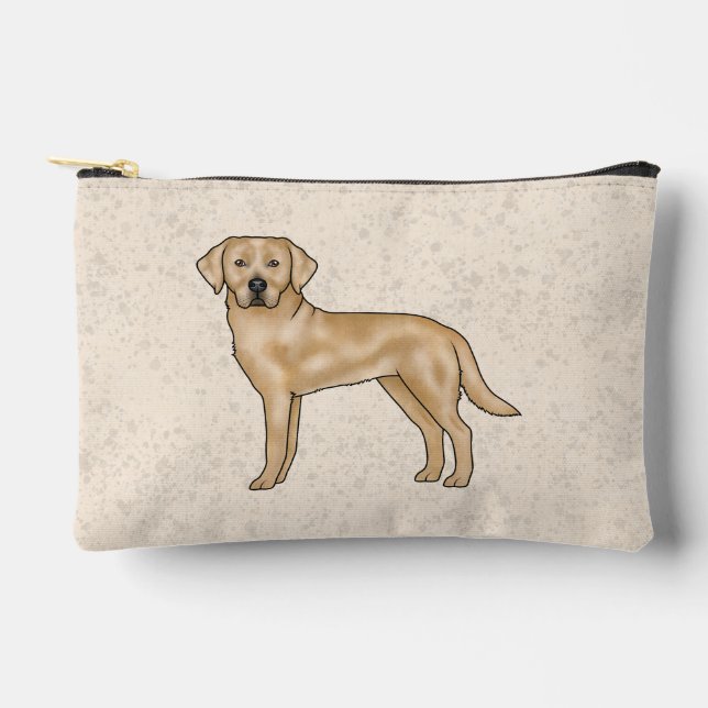 Yellow Labrador Retriever Cute Cartoon Lab Dog Accessory Pouch (Front)