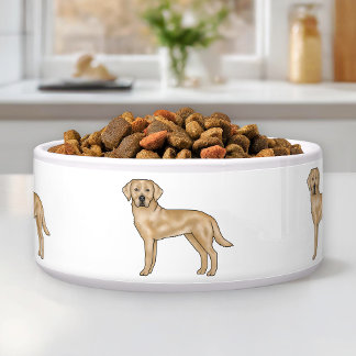 Yellow Labrador Retriever Cute Cartoon Lab Dog Art Bowl