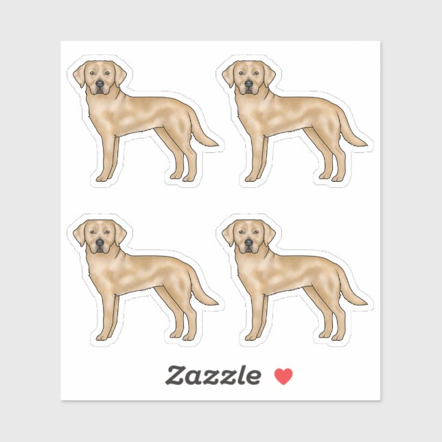 Yellow Labrador Retriever Cute Cartoon Lab Dog Art Sticker (Sheet)